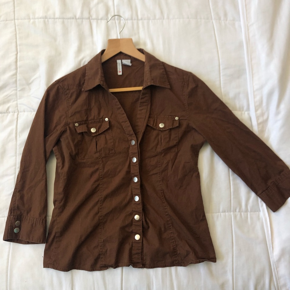 Voice clothing, women button down shirt long sleve